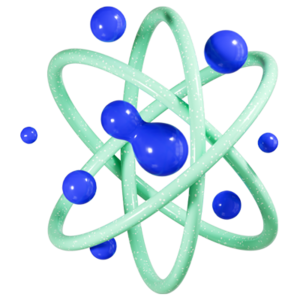 3D-Icon eines Atoms