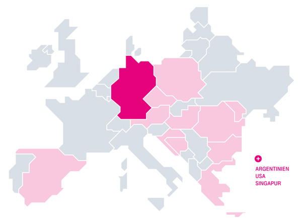 Überblick Länder in denen Telekom-Stiftung aktiv ist
