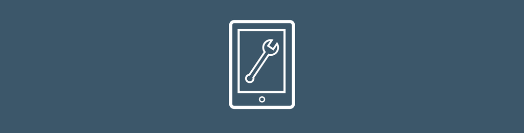 Icon Tablet-PC mit Schraubenschlüssel