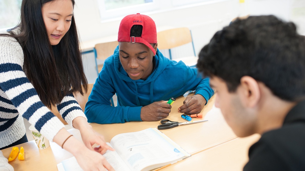 Studierende unterrichtet Jugendliche