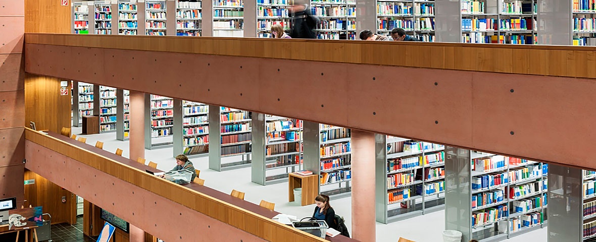 View inside the library of Technical Unicversity of Applied Science Wildau