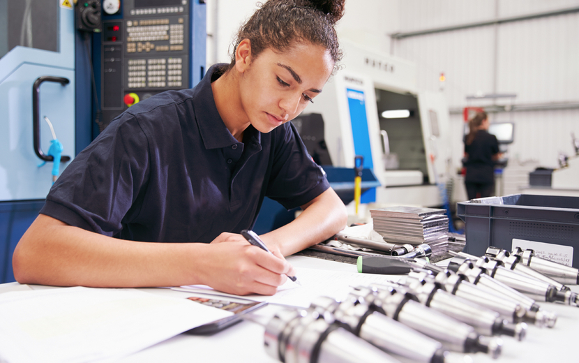 young woman planning a technical project