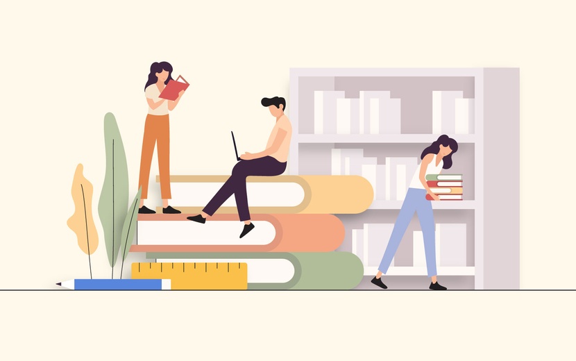 Illustration mit Schülerinnen und Schülern