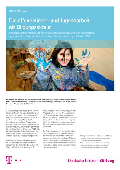 Cover der Zusammenfassung Kinder- und Jugendarbeit als Bildungsakteur