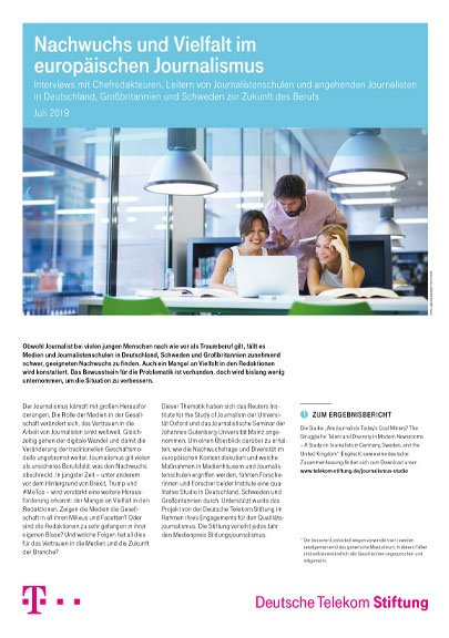 Cover des Vierseiters zur Journalismus-Studie