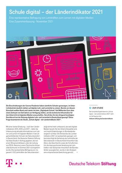 Cover der Studie „Schule digital - Der Länderindikator 2021"