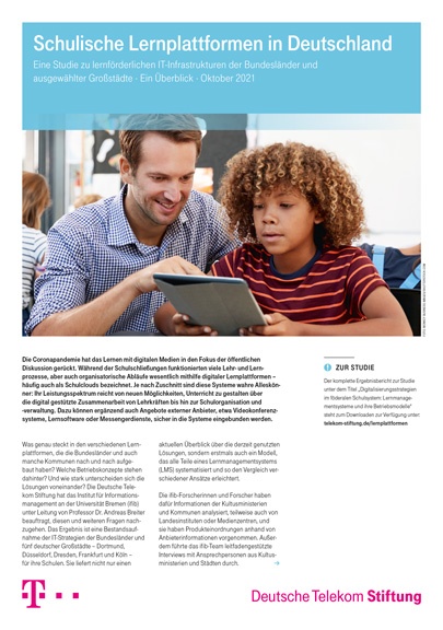 Cover der Studie zu Lernplattformen in Deutschland