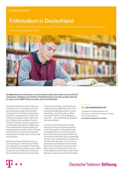 Cover der Umfrage zum Frühstudium