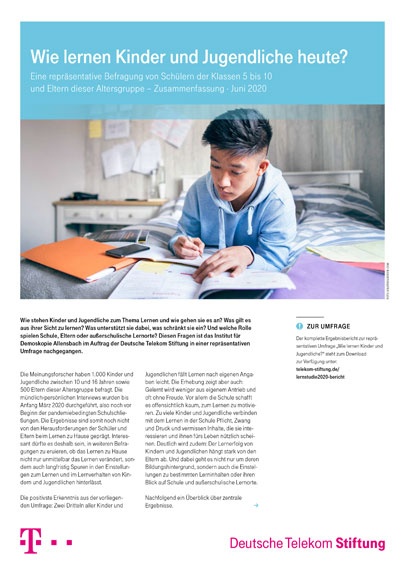 Cover Allensbach-Befragung Wie lernen Kinder und Jugendliche?
